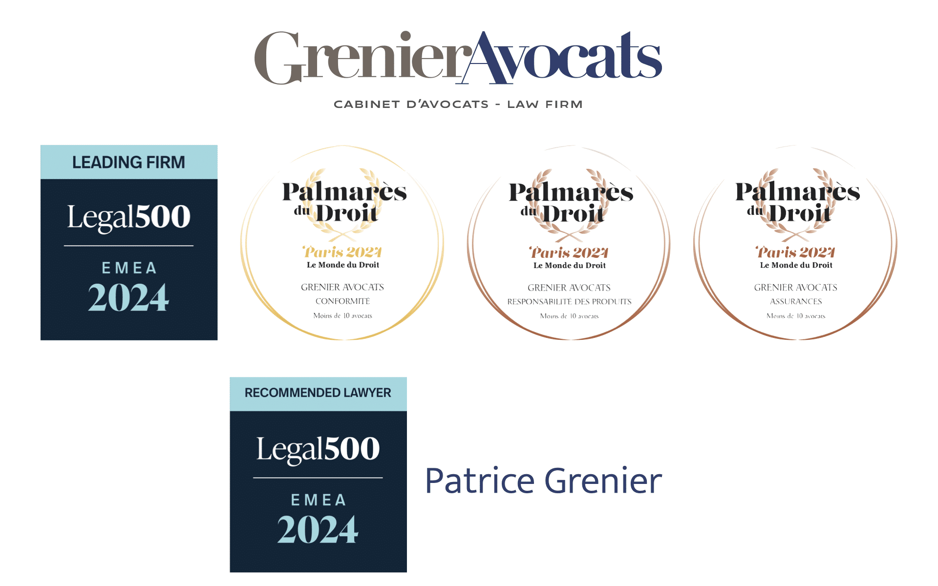 Palmares_2024_Grenier_Avocats Entrée dans le LEGAL 500 EMEA 2024 – Palmarès du Droit 2024 – Grenier Avocats