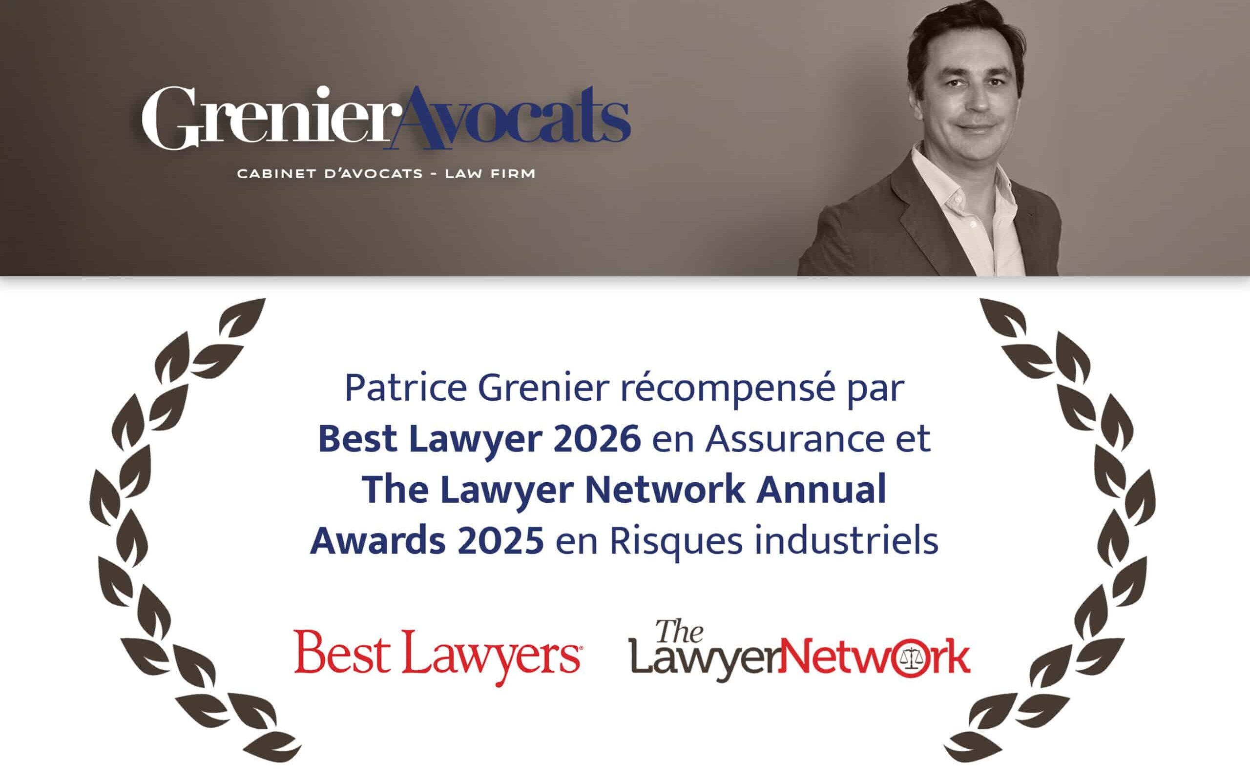 Grenier Avocat – Best Lawyer 2026 et The Lawyer Network Annual Awards 2025